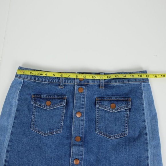 Madewell Stretch Denim Mini Skirt Pieced Edition - Picture 7 of 10